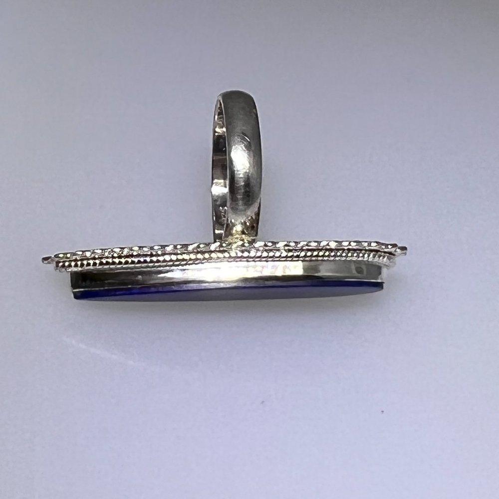 Lapis Lazuli Ring, Large, Unique Shape, Size: 6 N… - image 3